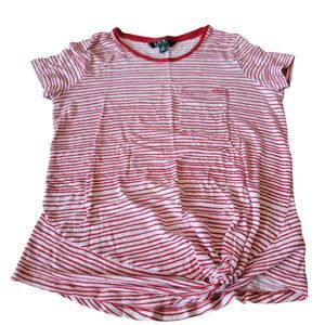 Lauren Ralph Lauren Striped Twist front top Size XS Linen Viscose Blend Women